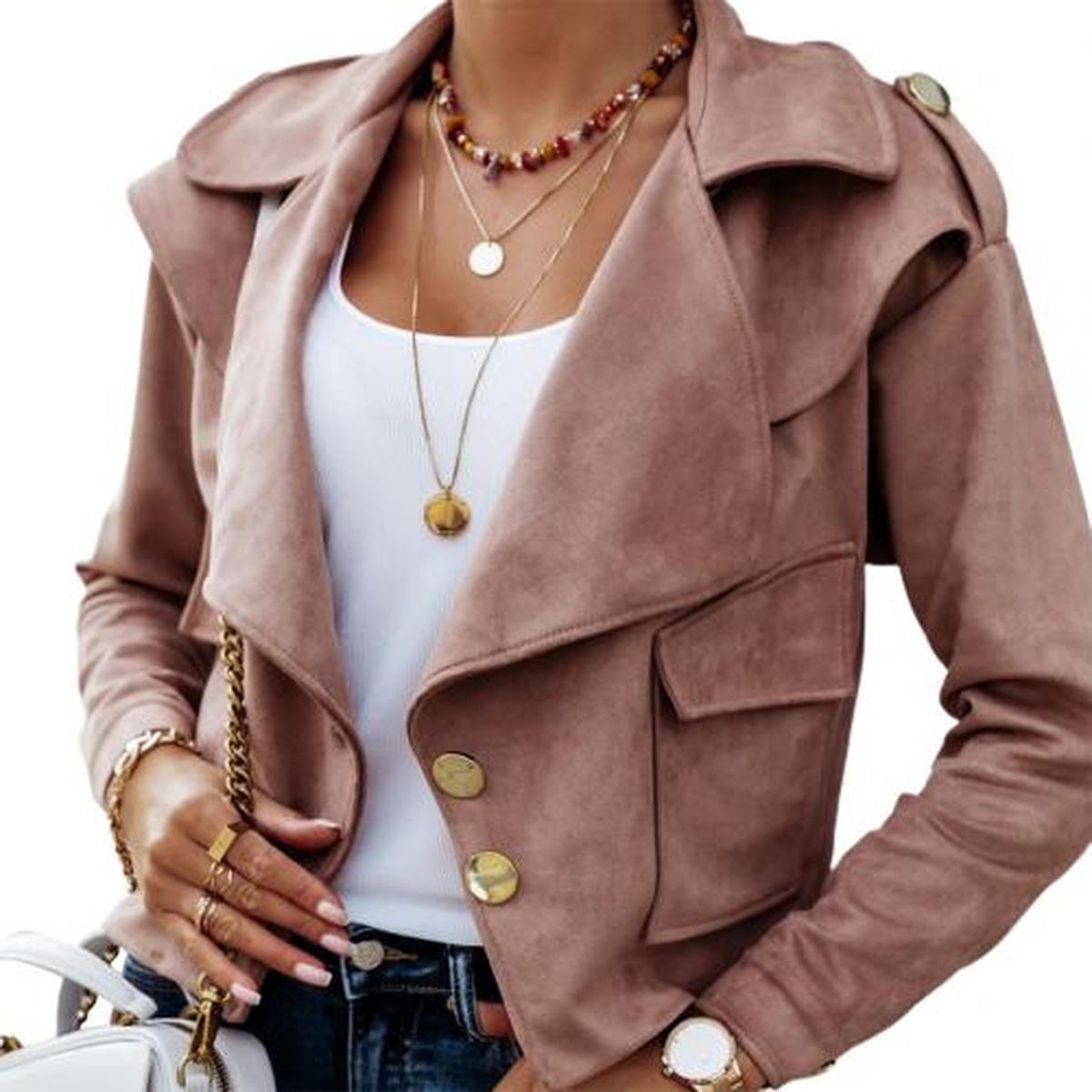 WW | Damen Frühlingsjacke mit Reißverschluss und Taschen