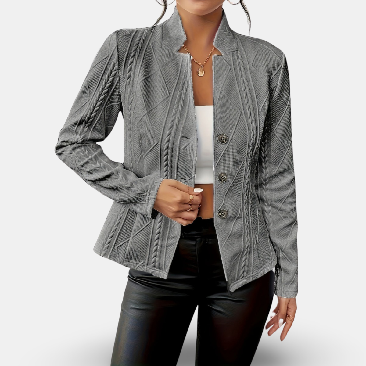 WW | Women's Textured Geometric Blazer Tailored Fit