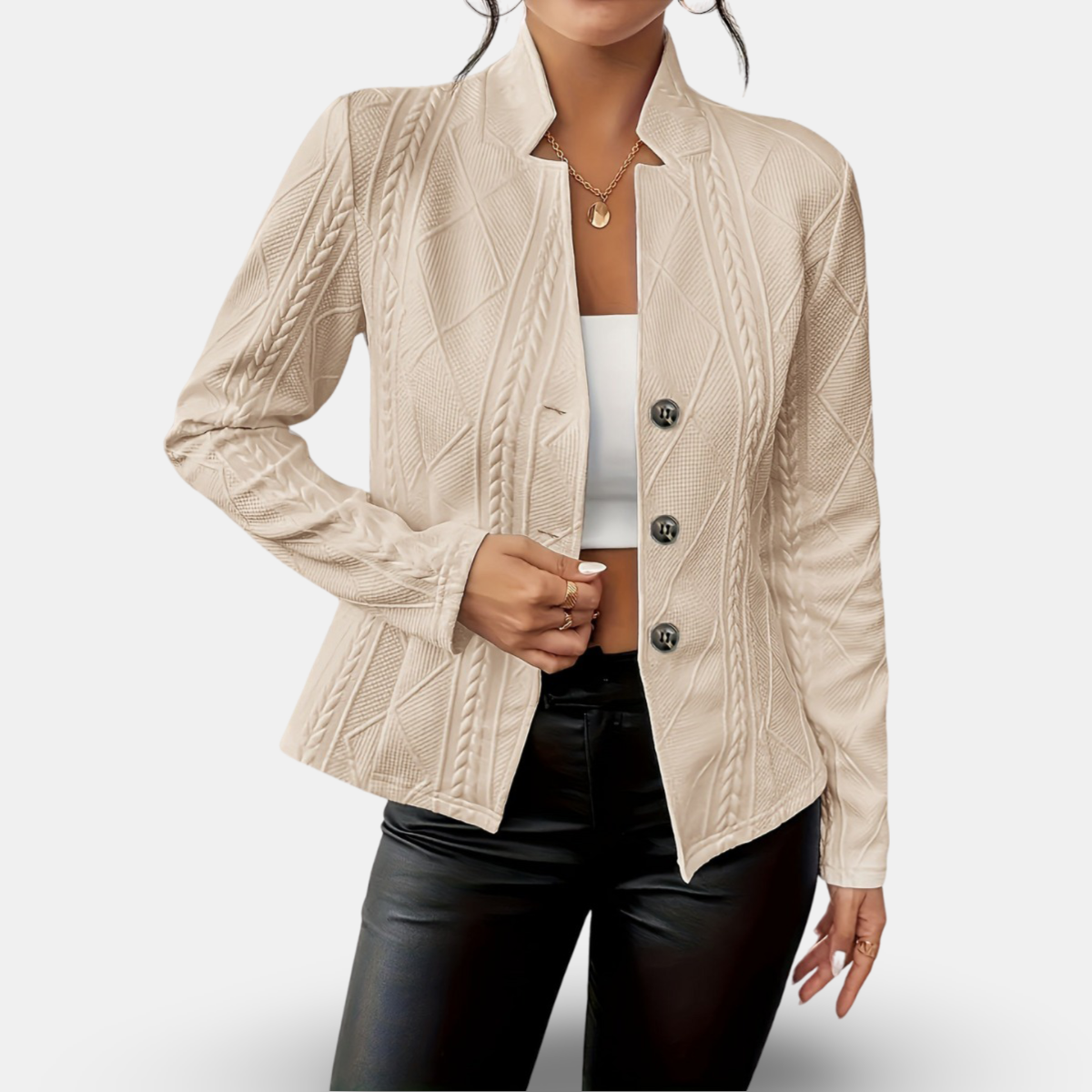 WW | Women's Textured Geometric Blazer Tailored Fit