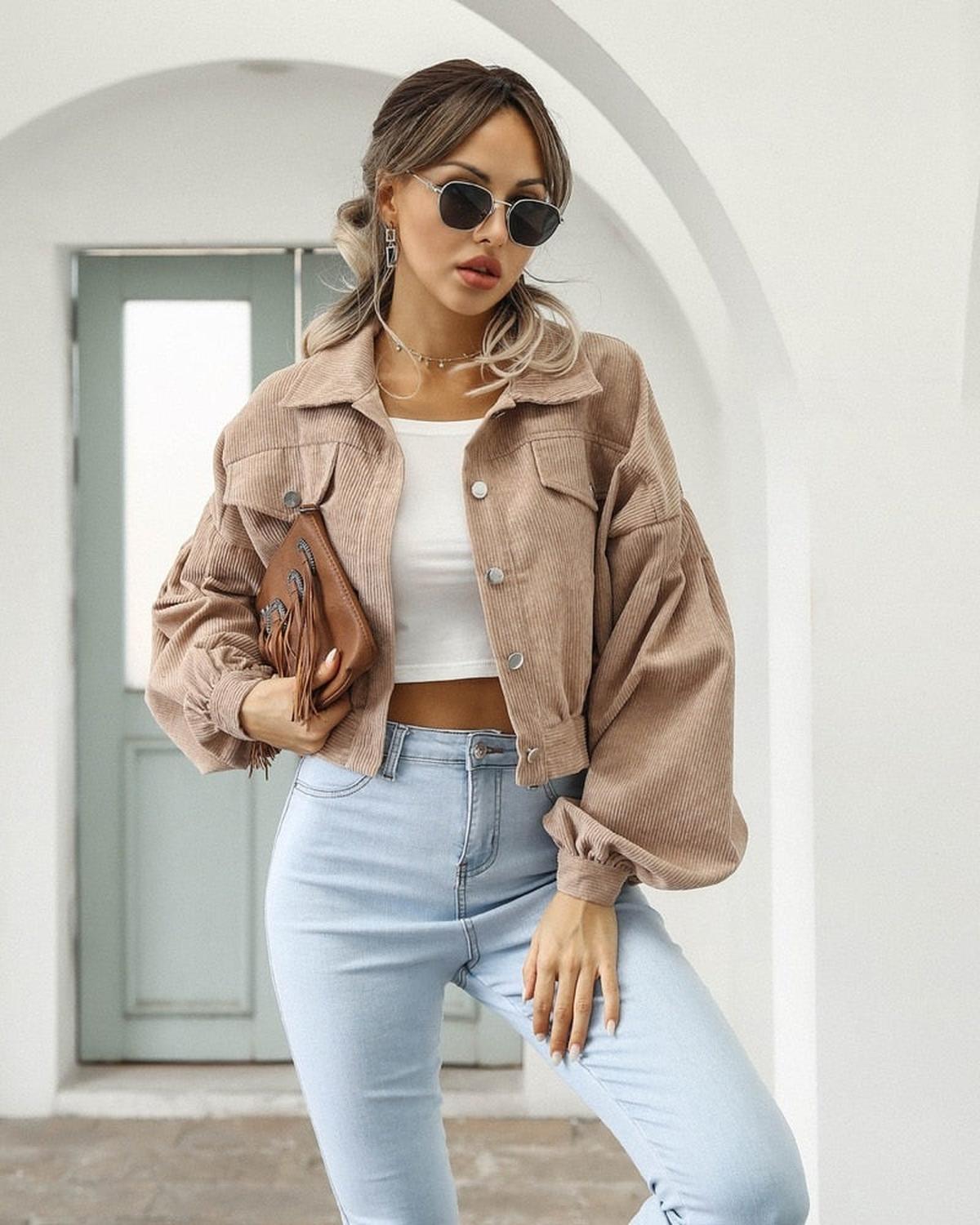 WW | Damen Modejacke mit Weitem Ärmel
