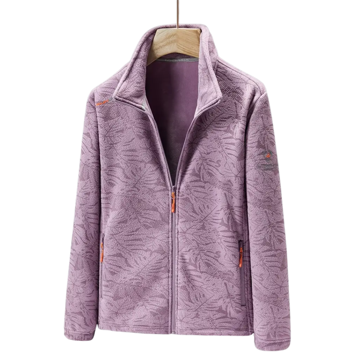 WW | Damen Winddichte Fleecejacke mit Botanischem Druck Für Herbst und Winter