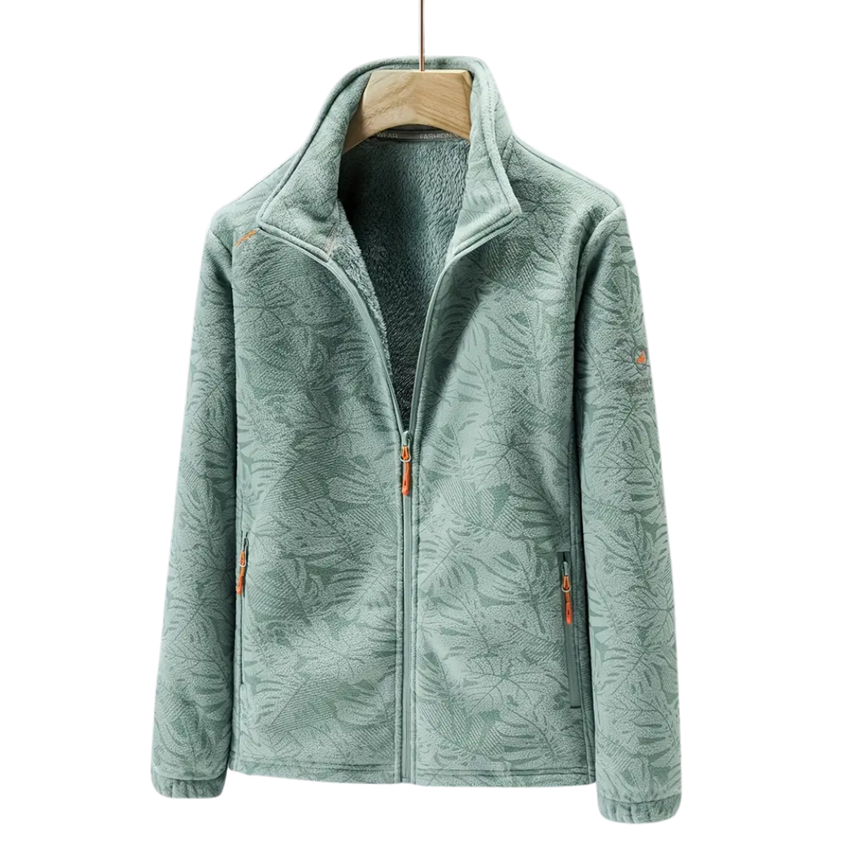 WW | Damen Winddichte Fleecejacke mit Botanischem Druck Für Herbst und Winter