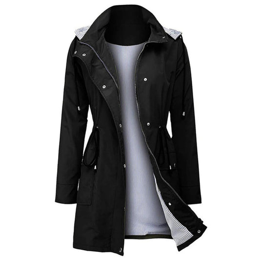 WW | Damen Winddichte Frühlingsjacke mit Verstellbarem Kapuze