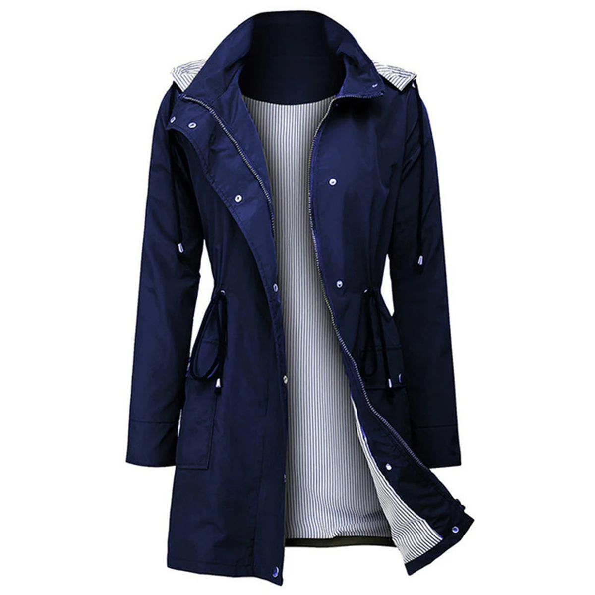 WW | Damen Winddichte Frühlingsjacke mit Verstellbarem Kapuze