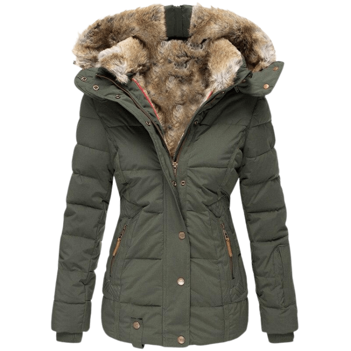 WW | Damen Winterjacke mit Fellfutter und Slim Fit