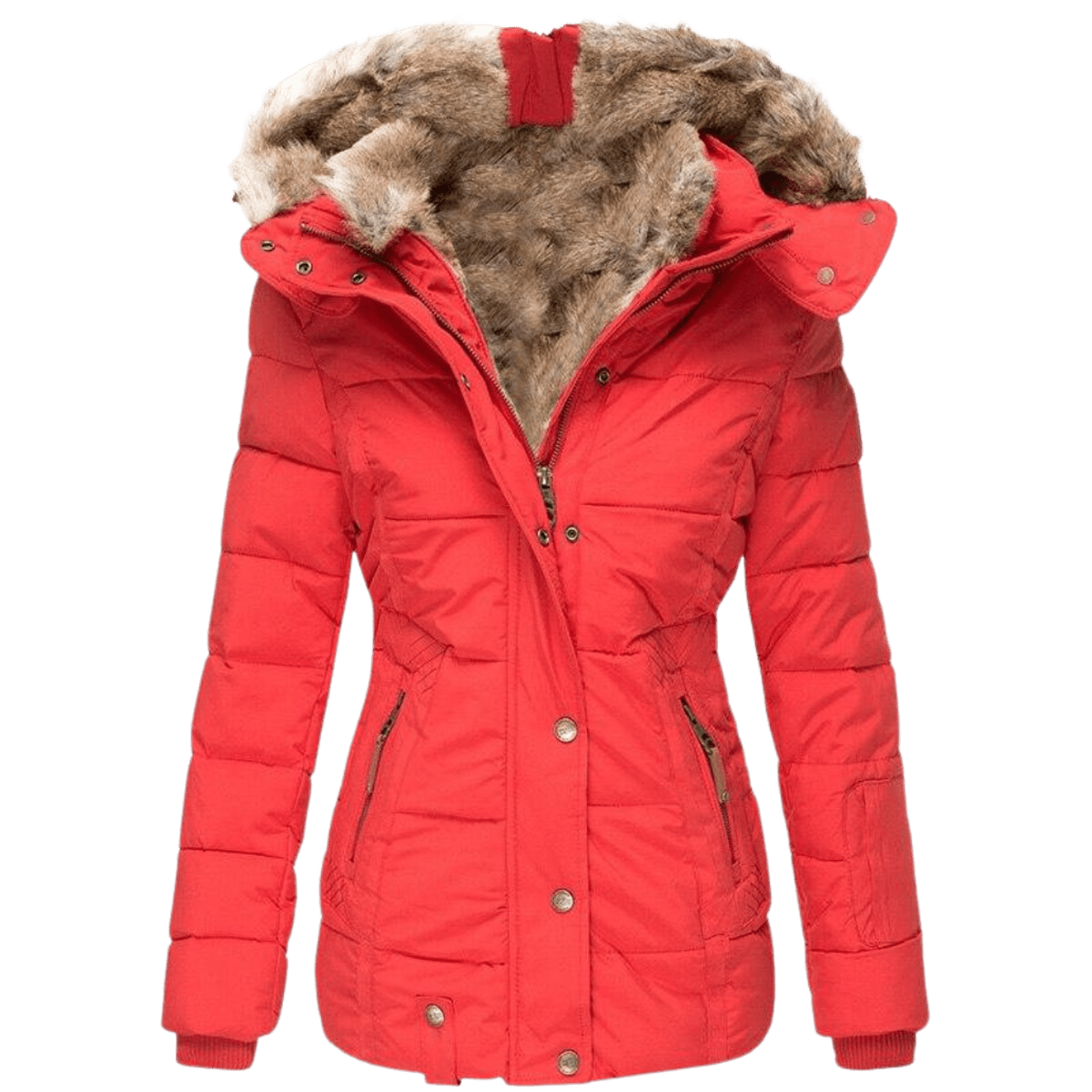 WW | Damen Winterjacke mit Fellfutter und Slim Fit