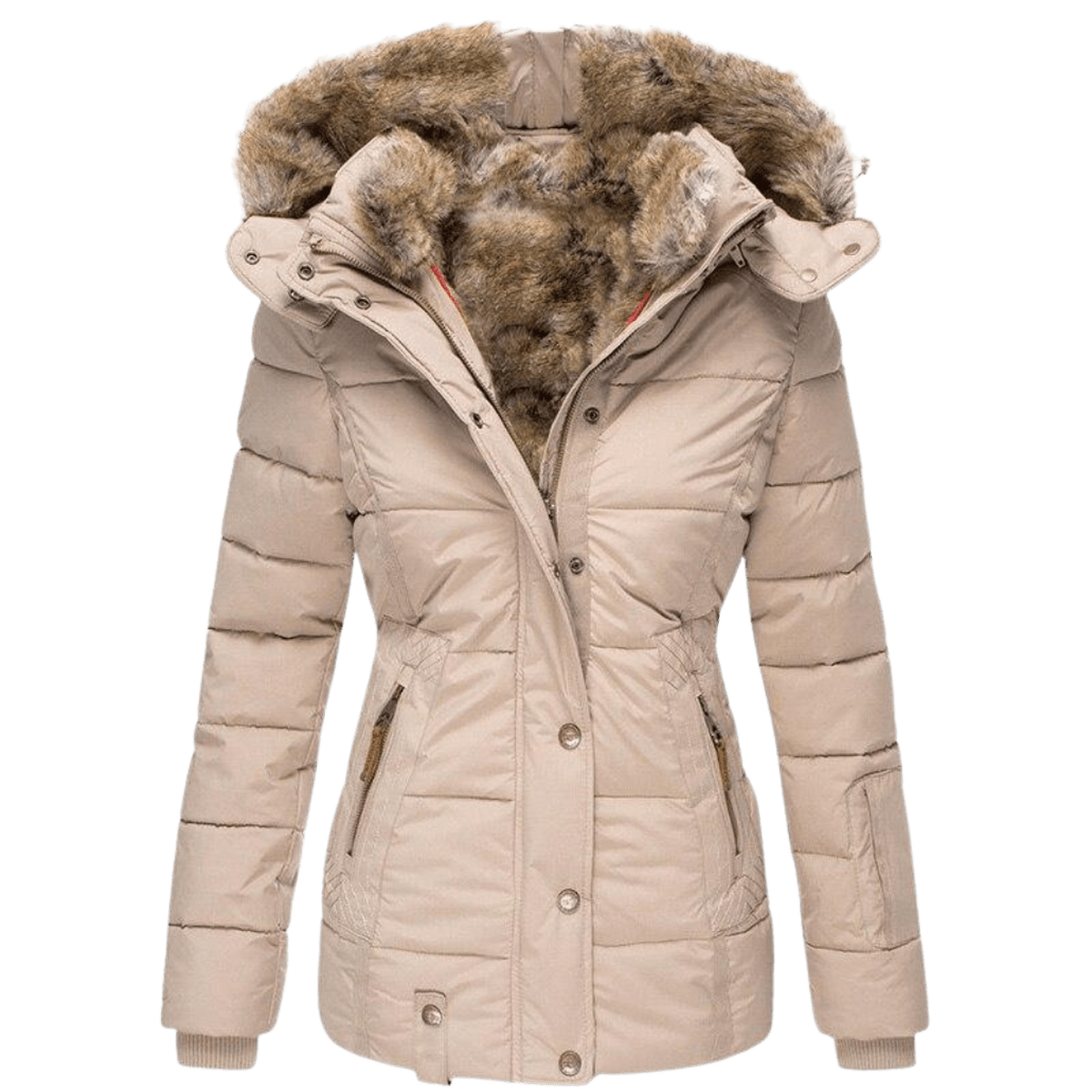 WW | Damen Winterjacke mit Fellfutter und Slim Fit