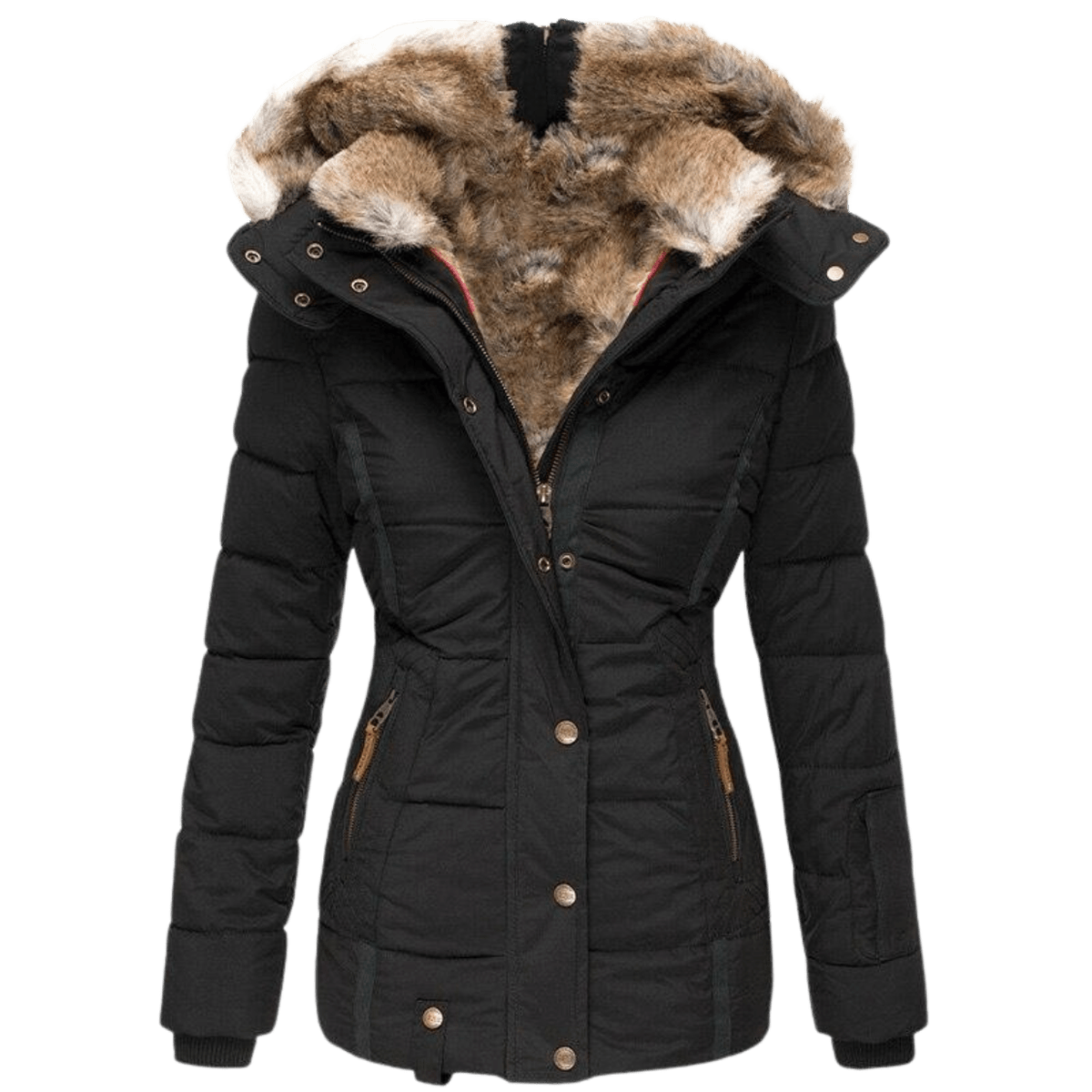 WW | Damen Winterjacke mit Fellfutter und Slim Fit