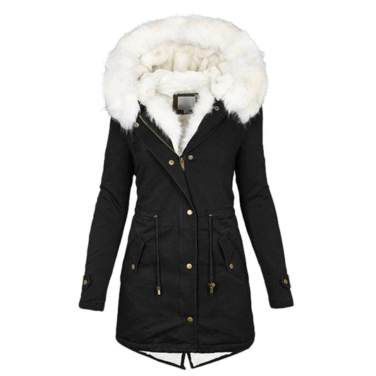 WW | Women's winter jacket with hood and button details