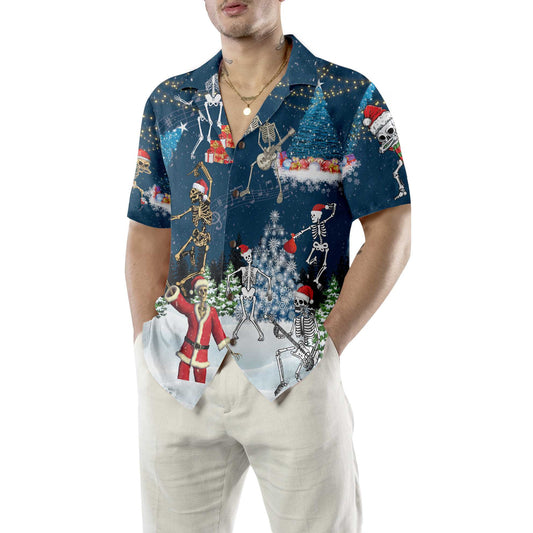 X-ray Christmas Dancing Skeletons Hawaiian Shirt, Funny Christmas Shirt, Gift for Christmas