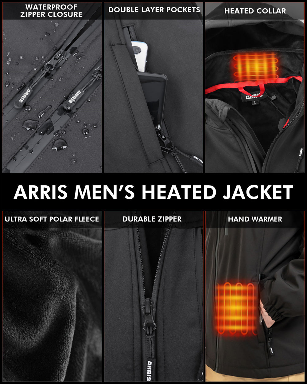 WW | Men's Jacket Tim with Rechargeable Battery - 8 Heating Zones and Comfort