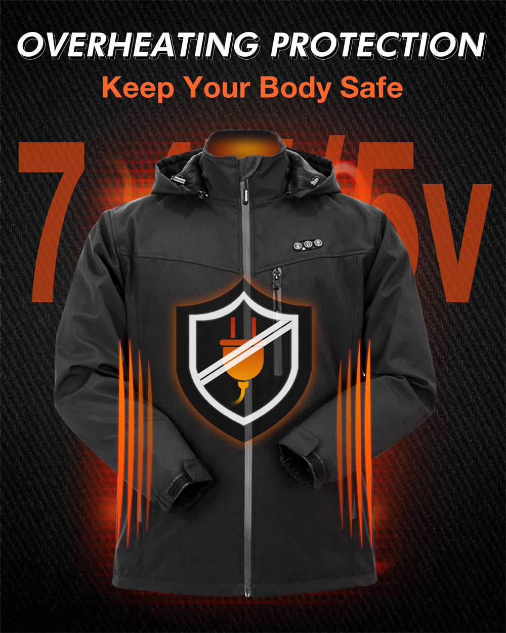 WW | Men's Jacket Tim with Rechargeable Battery - 8 Heating Zones and Comfort