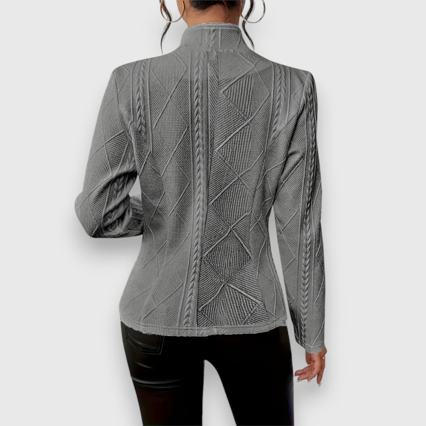 WW | Sleeved Knitted Blazer for Winter Button Closure