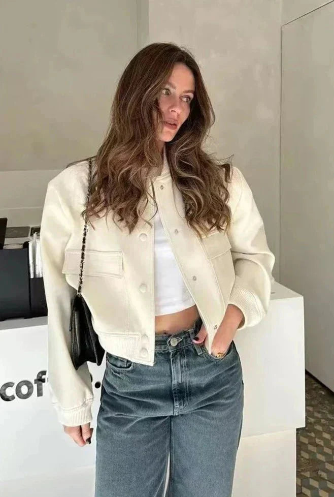 WW | Cropped Bomberjacke - Schick & Leicht - Reißverschluss - Lässiger Street Style