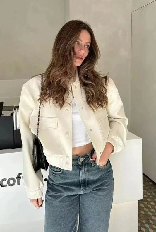 WW | Cropped Bomberjacke - Schick & Leicht - Reißverschluss - Lässiger Street Style