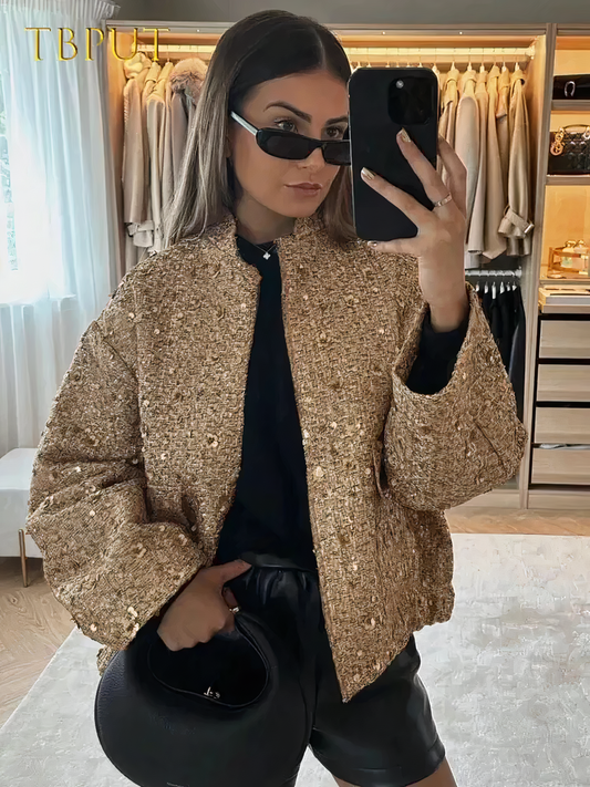 WW | Goldene Paillettenjacke