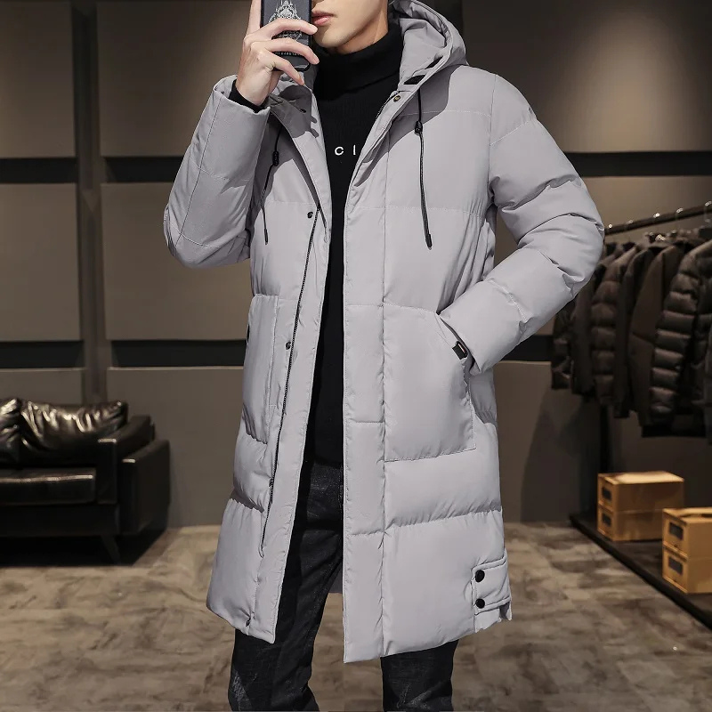WW | Men's Winter Coat Long Windproof with Pockets