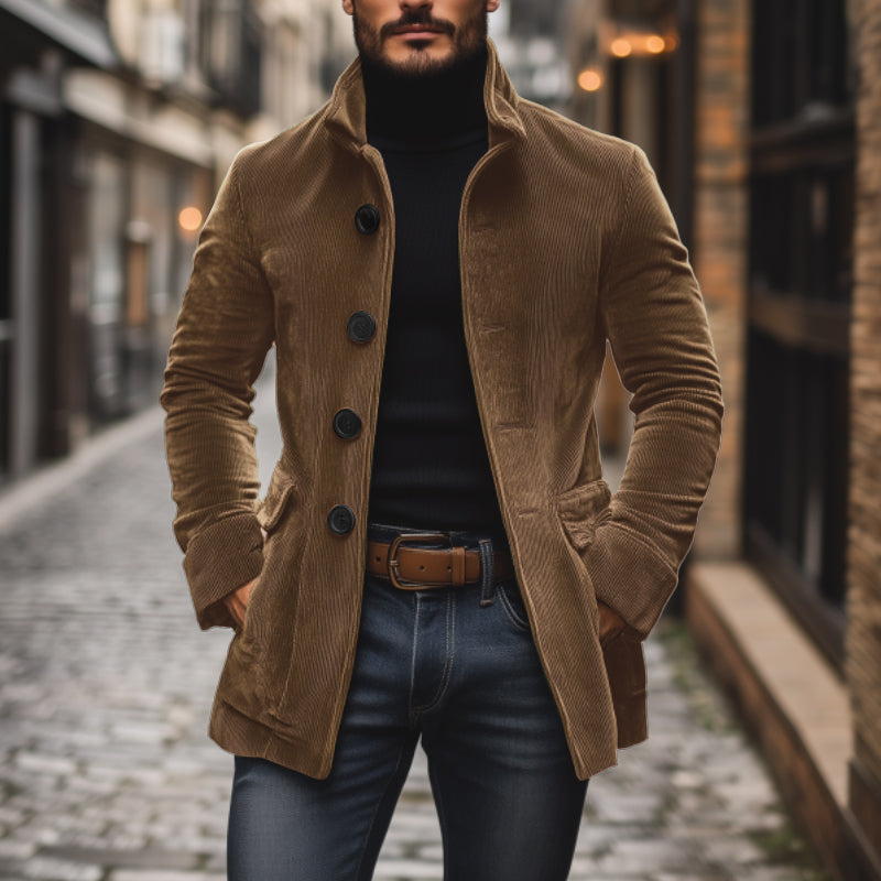 WW | Corduroy Jacket Classic Design Tailored Fit High Collar