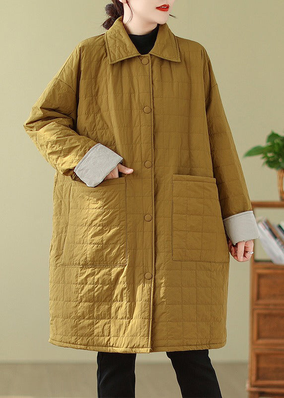 WW | Pocket Patchwork Fine Cotton-Filled Coats Peter Pan Collar Winter
