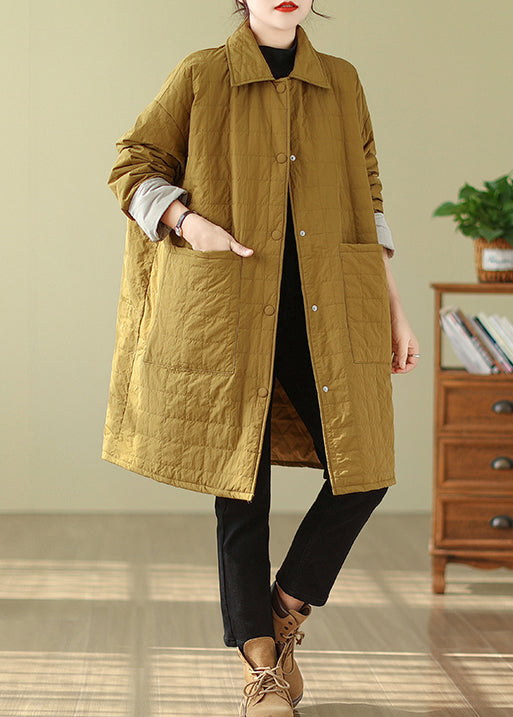 WW | Pocket Patchwork Fine Cotton-Filled Coats Peter Pan Collar Winter