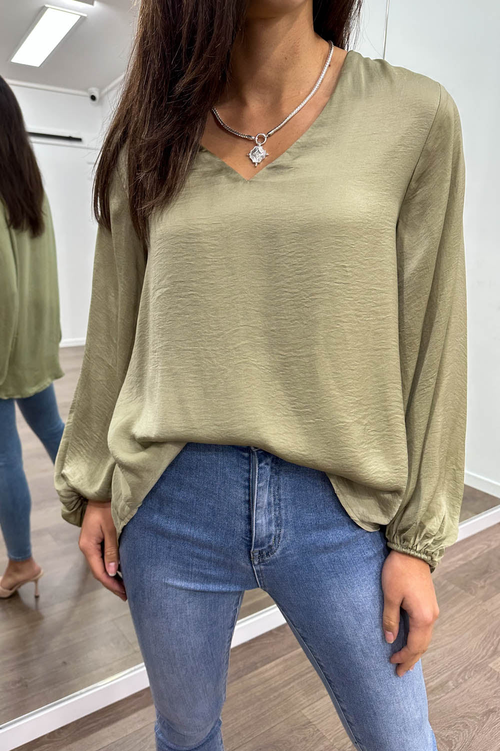 WW | Women's Blouse With Modern V-Neck