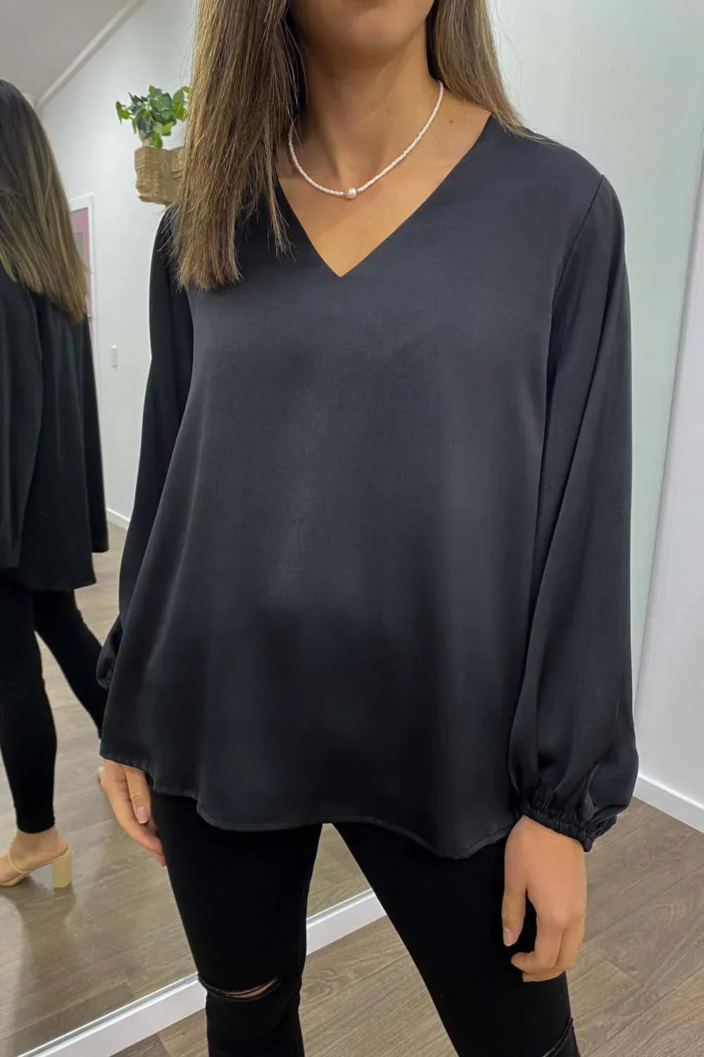 WW | Women's Blouse With Modern V-Neck