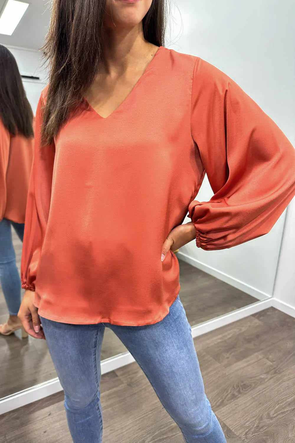 WW | Women's Blouse With Modern V-Neck