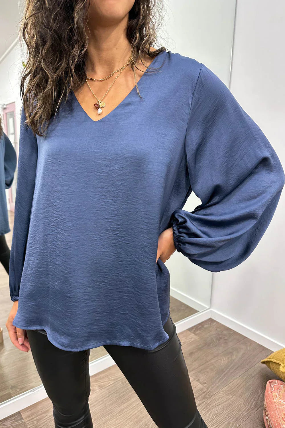 WW | Women's Blouse With Modern V-Neck