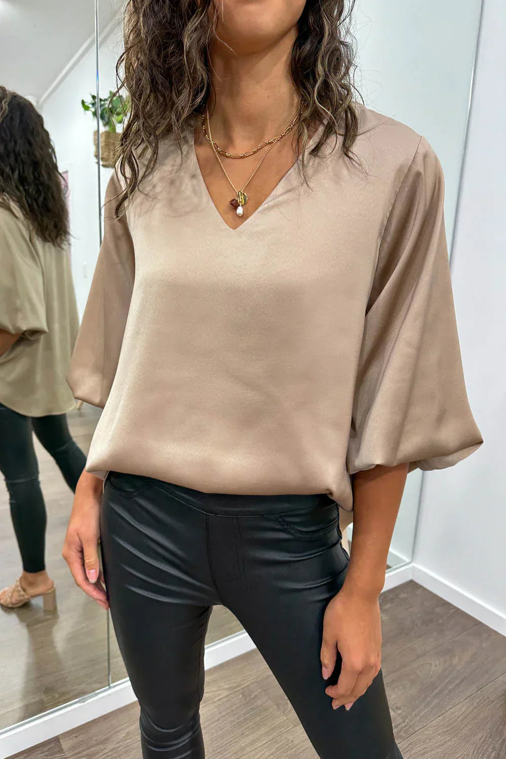 WW | Women's Blouse With Modern V-Neck