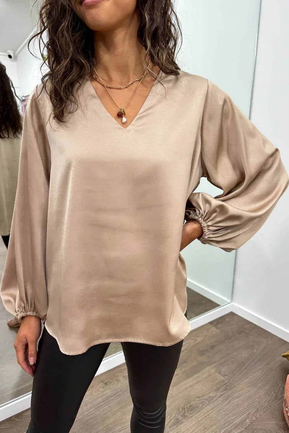 WW | Women's Blouse With Modern V-Neck