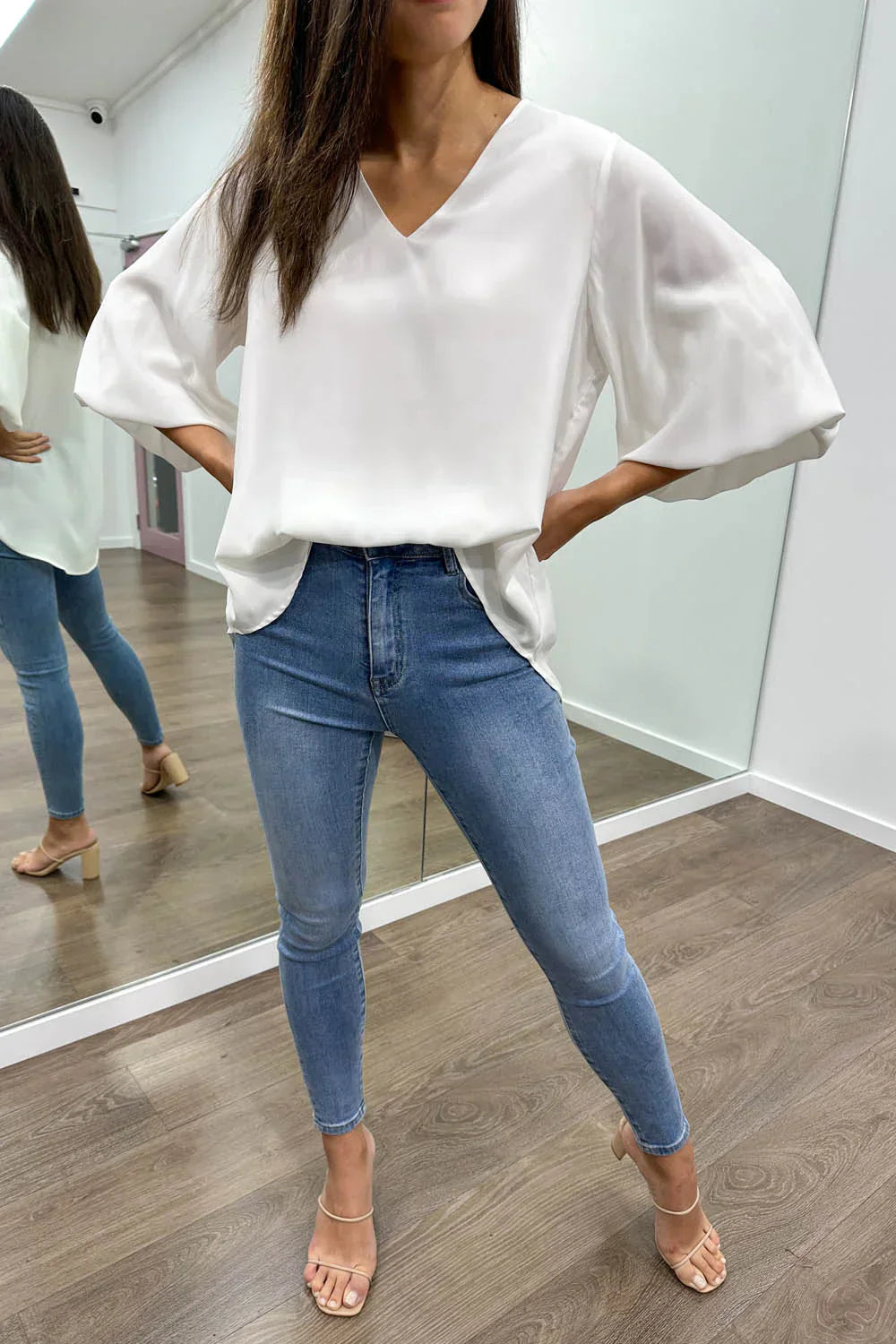 WW | Women's Blouse With Modern V-Neck