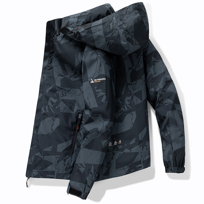 WW | Wasserdichte Winter-Skijacke Sportlicher Stil mit Reißverschluss und Buchstabendruck