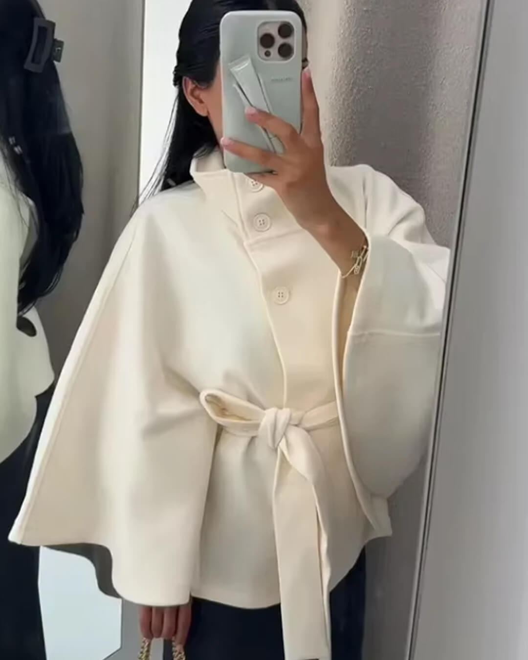 WW | Elegant Cape Jacket with High Collar