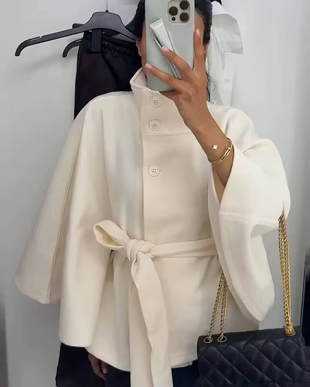 WW | Elegant Cape Jacket with High Collar
