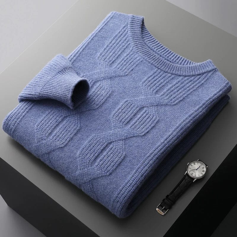 Cable knit wool blend Regular fit Crew neck Warm and breathable