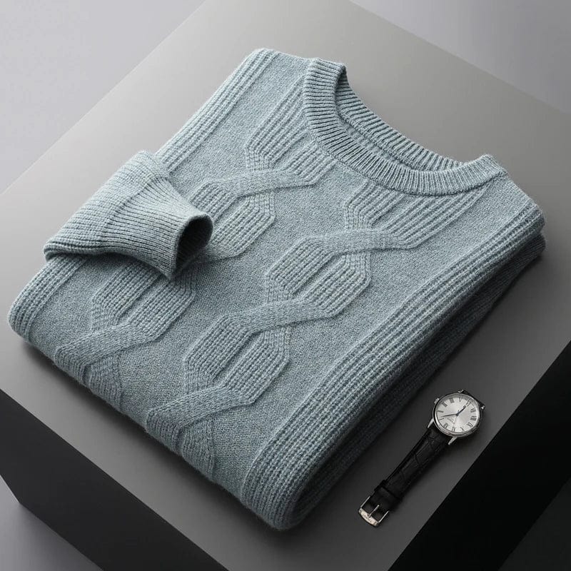 Cable knit wool blend Regular fit Crew neck Warm and breathable