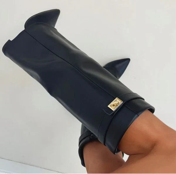 WW | Elegante Kniehoge Stiefel mit Riemchen