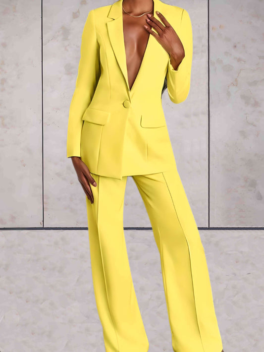 WW | Damenanzug 2-teilig - Eleganter Blazer und weite Hose Set