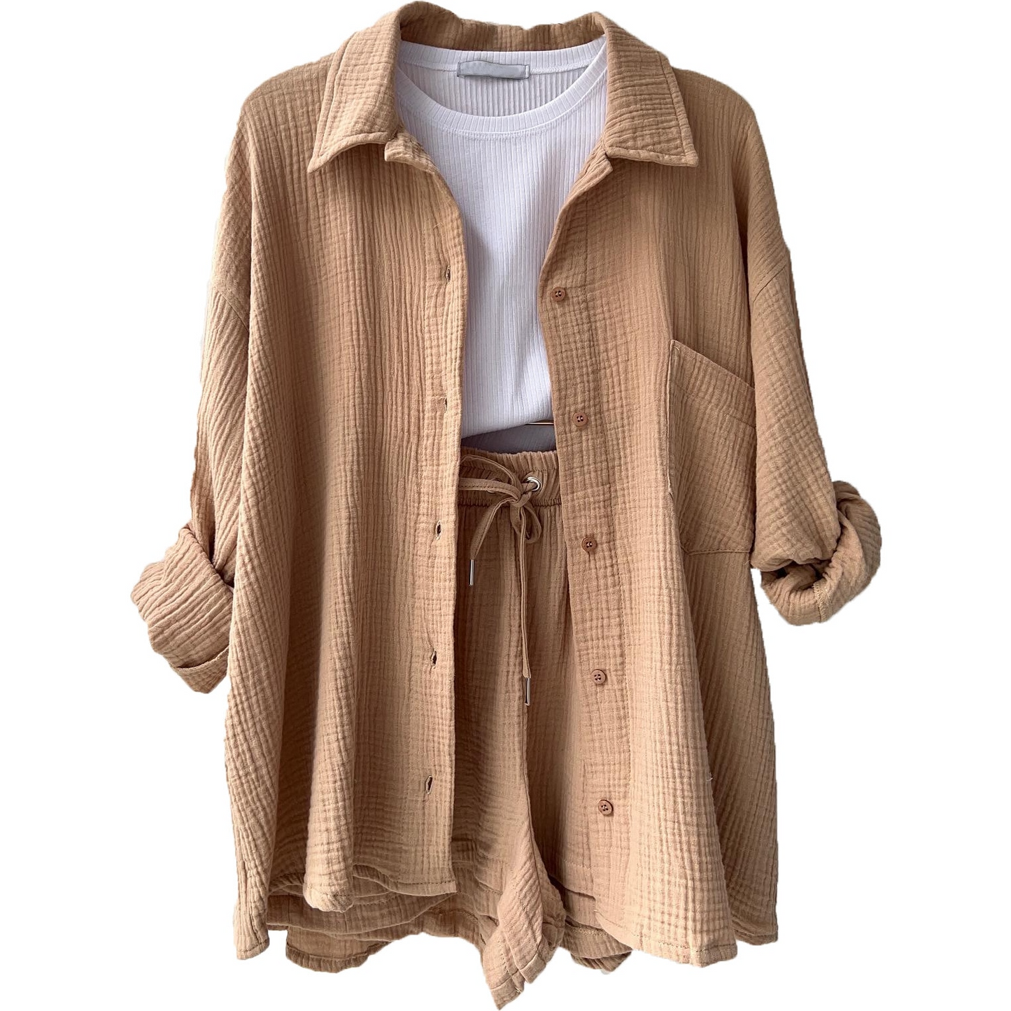 WW | Set Lose Passform Sommer Lounge Set Leinen Set Womens