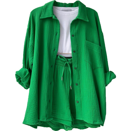 WW | Set Lose Passform Sommer Lounge Set Leinen Set Womens