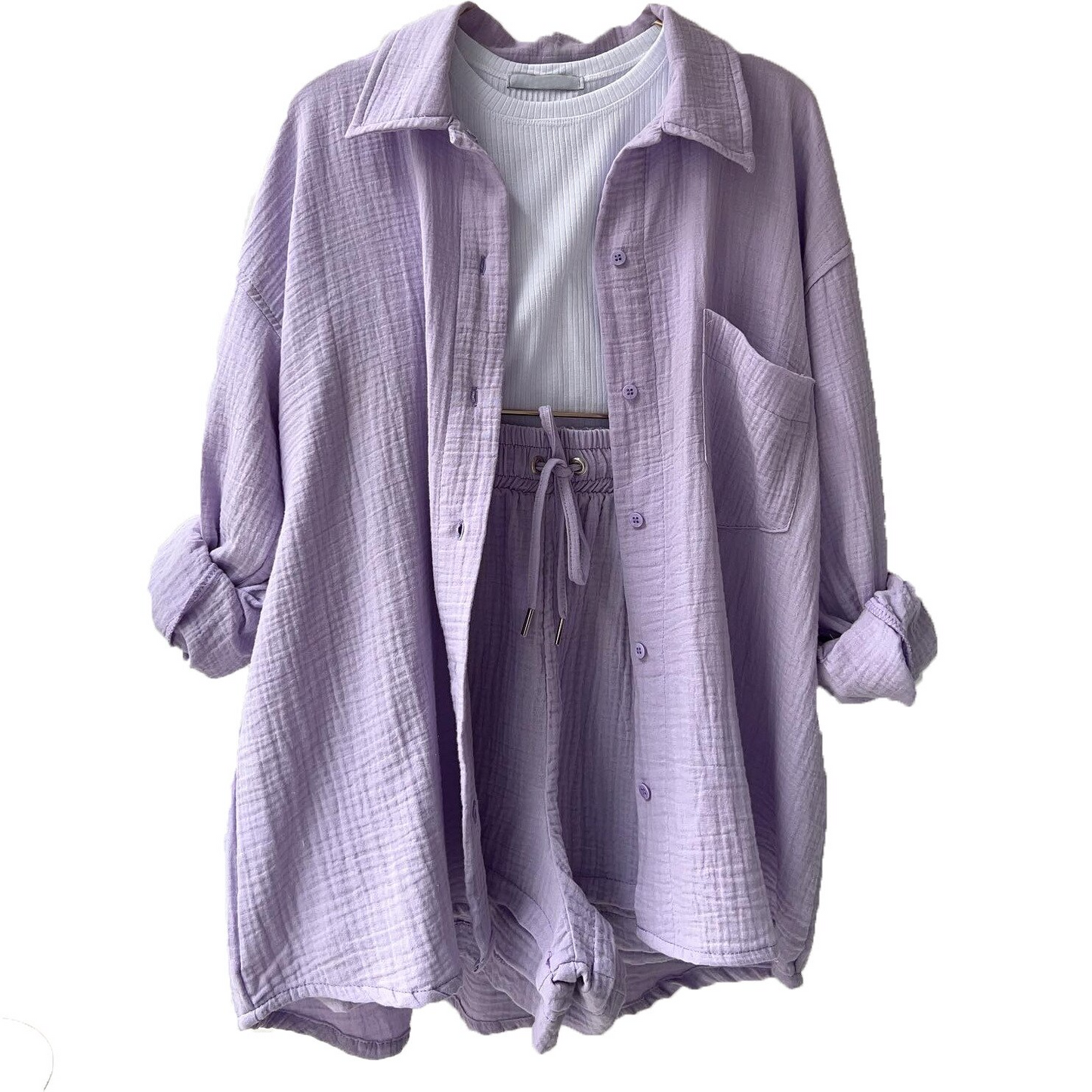 WW | Set Lose Passform Sommer Lounge Set Leinen Set Womens