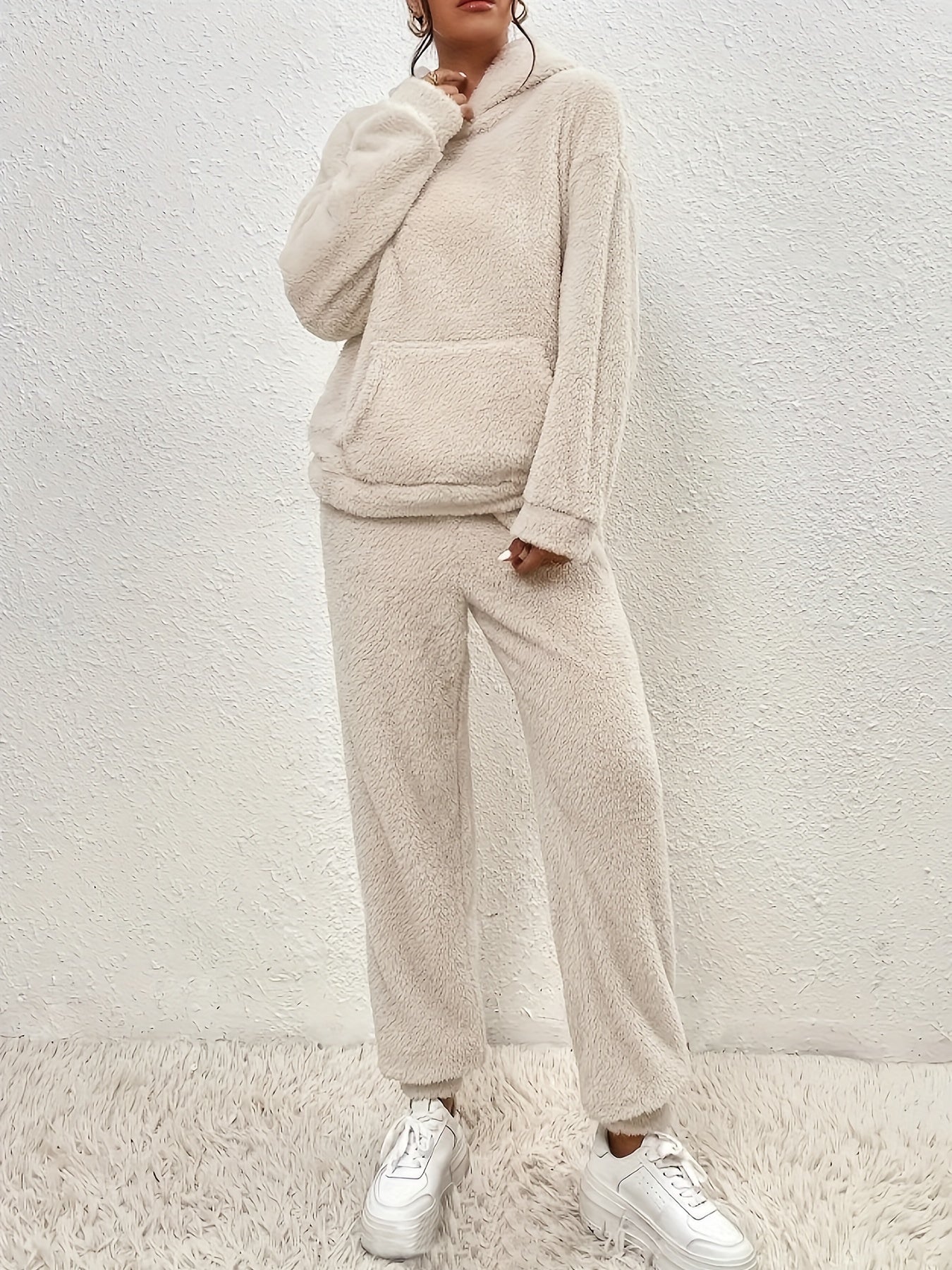 WW | Zweiteiliges Teddy Damen Winterset mit Kapuze und Hosen