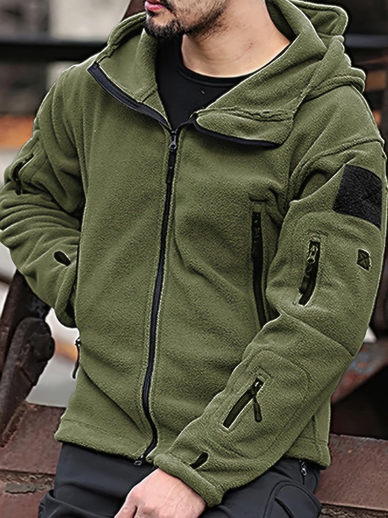 WW | Fleece Zipper Windproof Outdoor Jacket For Men - Perfect for Outdoor Activities
