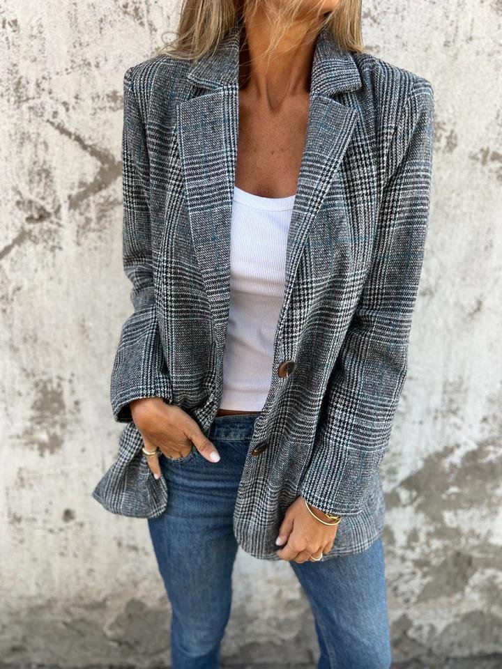 WW | Stylish Women's Plaid Winter Blazer