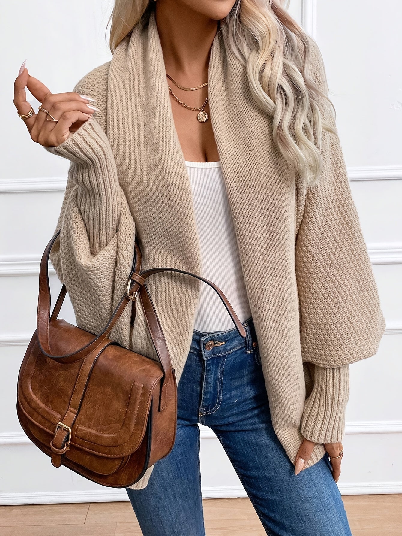 WW | warmer Ärmel Cashmere Strickcardigan für Damen - Perfekt für den Alltag
