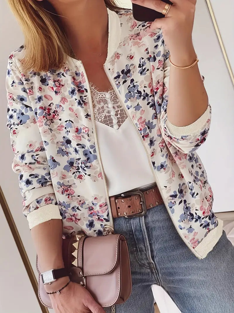 WW | Bomberjacke mit Blumenmuster