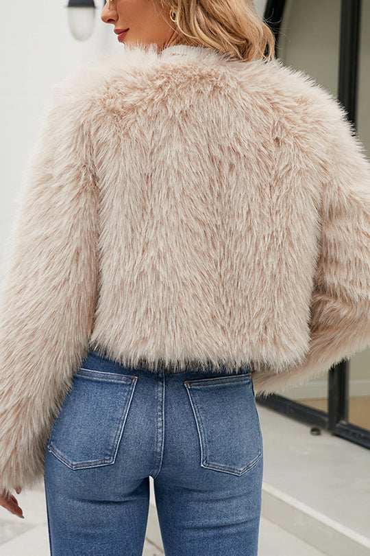 WW | Long Sleeve Short Casual Faux Fur Jacket