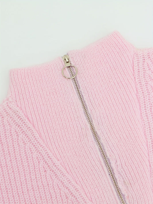 WW | Damen Strickpullover mit Zipper – Weicher Half-Zip Sweater im lässigen Stil