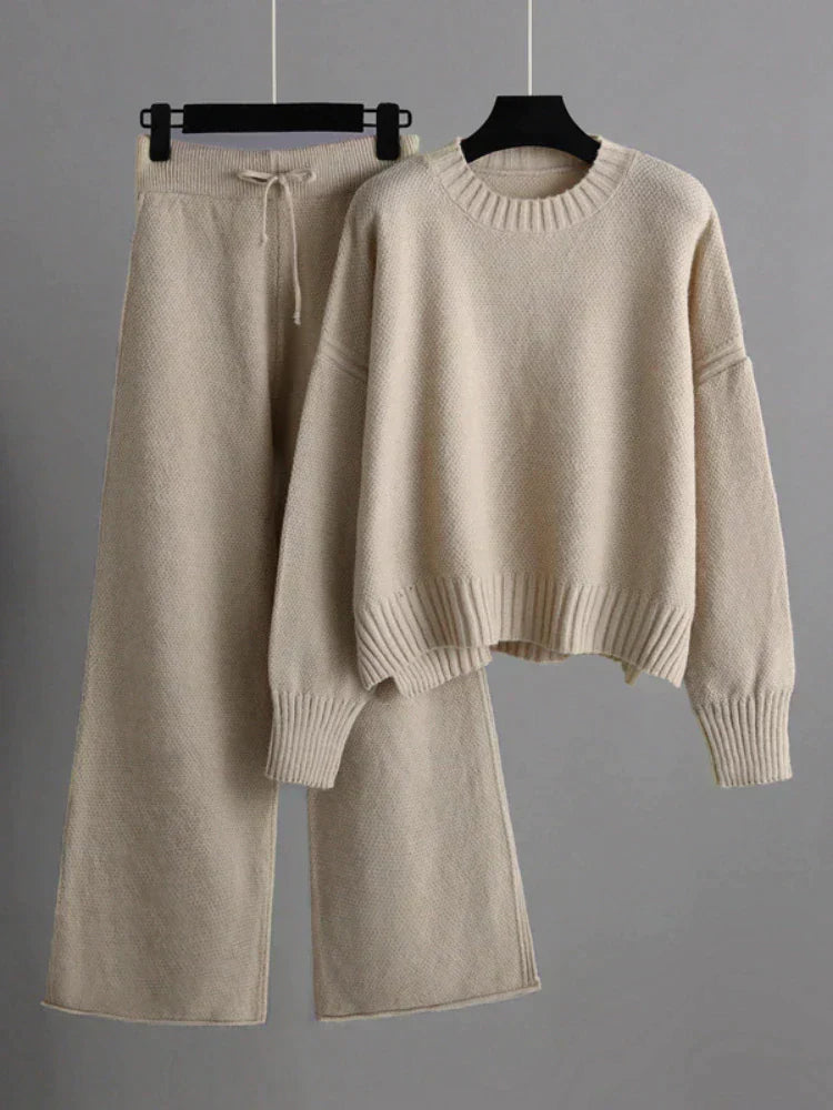 WW | Winter Knit Duo: Sweater & Wide-Leg Pants Set