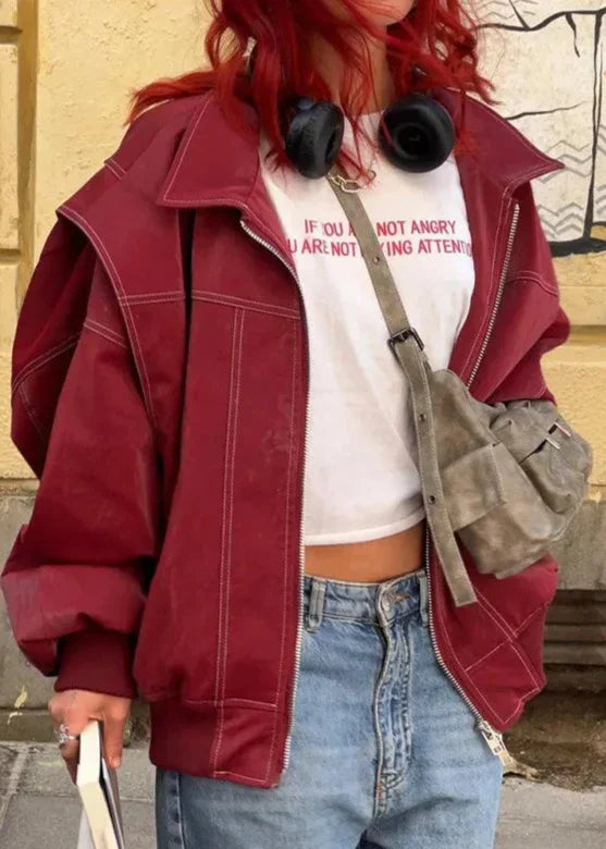 WW | Weinroter Reißverschlussjacke